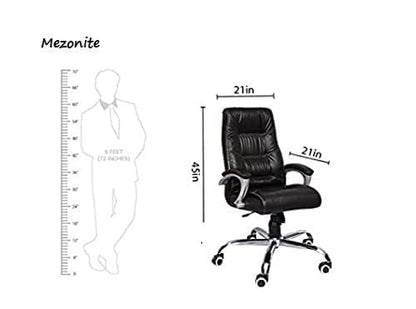 Ergonomic Leatherette Office Boss Chair Desk Office Working and Study Chair Black Rolling Chair