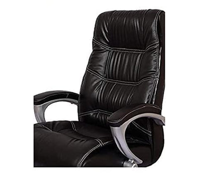 Ergonomic Leatherette Office Boss Chair Desk Office Working and Study Chair Black Rolling Chair