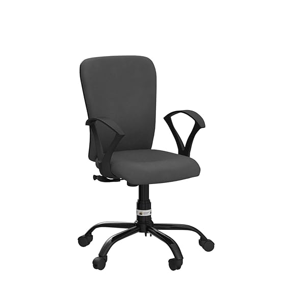 Mid Back Mesh Ergonomic Home Office Desk Chair with Comfortable & Spacious Seat, Rocking-tilt Mechanism & Heavy Duty Metal Base (Grey)