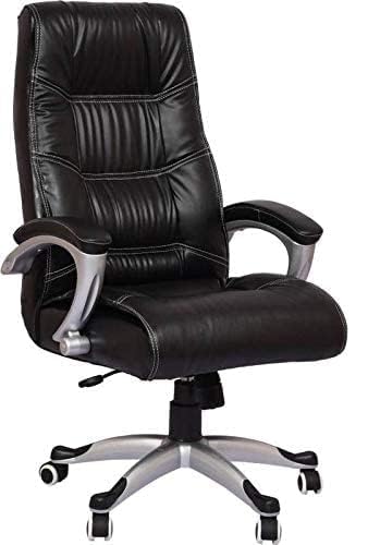 Ergonomic Leatherette Office Boss Chair Desk Office Working and Study Chair Black Rolling Chair