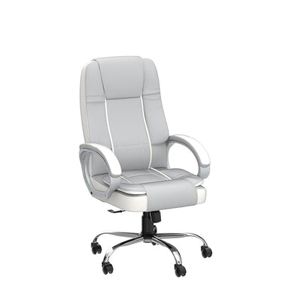 Ergonomic Leatherette Executive High Back Revolving Desk Office Chair (Grey)