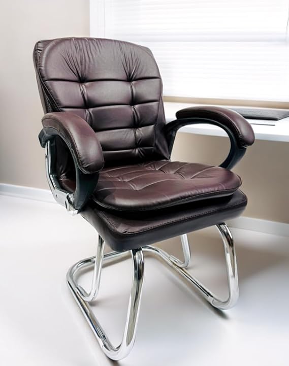 Executive Director Office Visitor Study Home Chair with arm Rest, Double Pipe Frame and Cushion seat Back