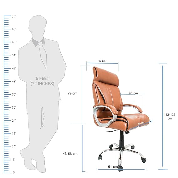 Ergonomic High Back Boss Chair Leather Office Chair/Director Chair/Leatherette Executive Revolving Chair [Orange]