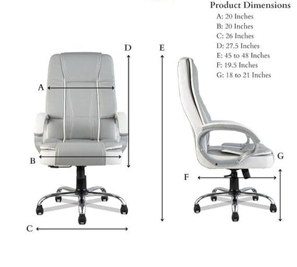 Ergonomic Leatherette Executive High Back Revolving Desk Office Chair (Grey)