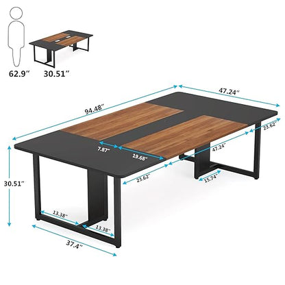 Meeting Table for 8 People | Conference Table | Large Office Table | 240 cm Long X 120 cm Wide | 8 ft Table |