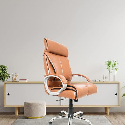 Ergonomic High Back Boss Chair Leather Office Chair/Director Chair/Leatherette Executive Revolving Chair [Orange]