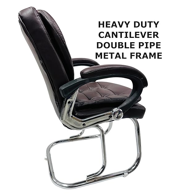 Executive Director Office Visitor Study Home Chair with arm Rest, Double Pipe Frame and Cushion seat Back