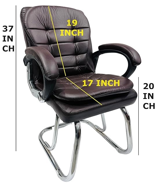 Executive Director Office Visitor Study Home Chair with arm Rest, Double Pipe Frame and Cushion seat Back