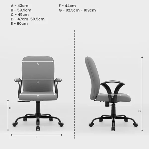 Mid Back Mesh Ergonomic Home Office Desk Chair - Image 2
