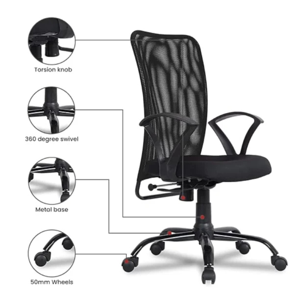Mid Back Mesh Ergonomic Home Office Desk Chair - Image 3