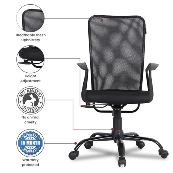 Mid Back Mesh Ergonomic Home Office Desk Chair - Image 4